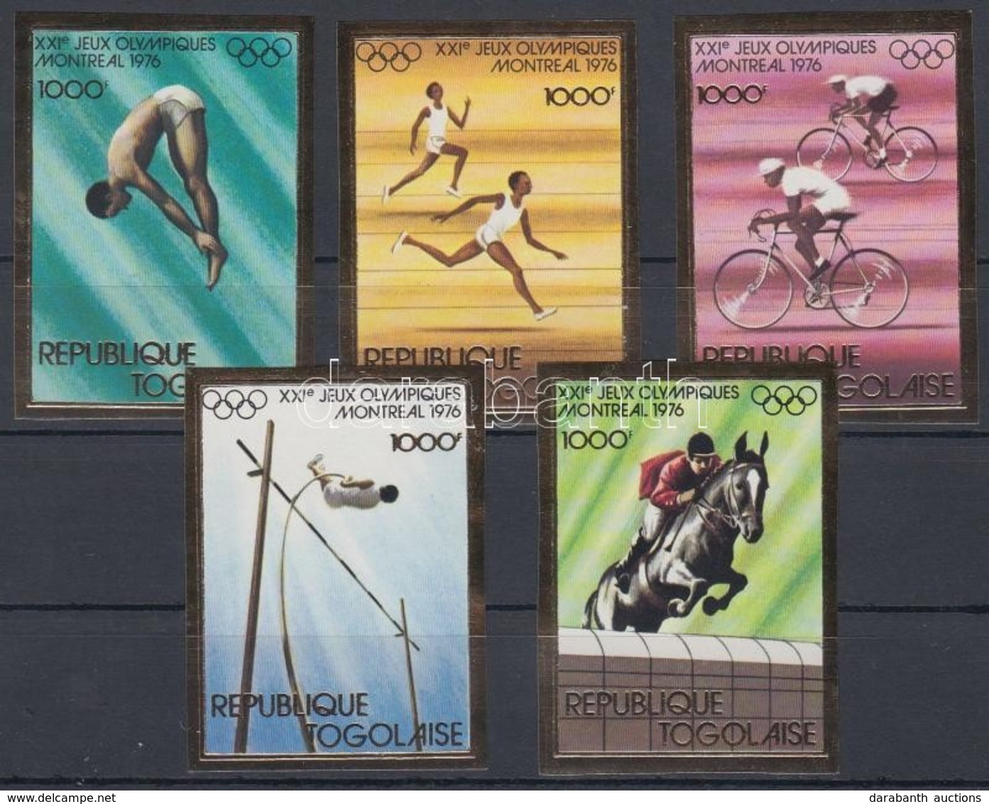 ** 1976 Montreali Nyári Olimpia Vágott Sor Mi 1138 B-1142 B - Autres & Non Classés