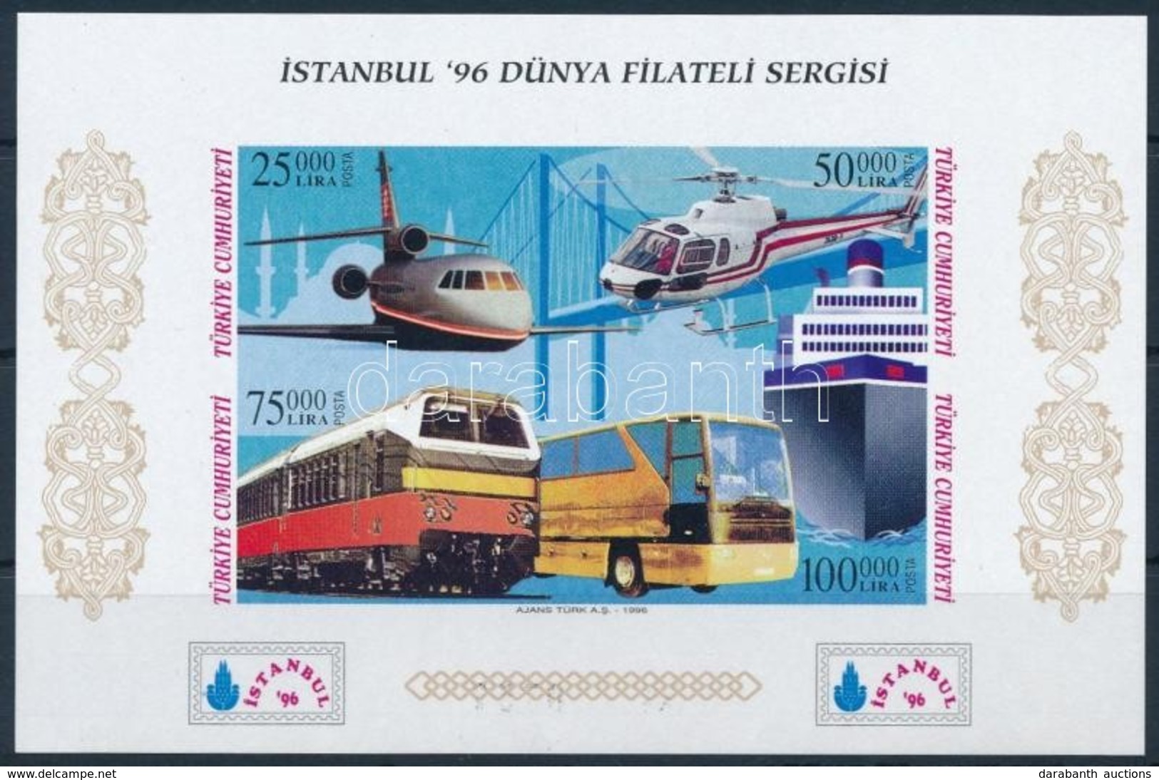 ** 1996 Nemzetközi Bélyegkiállítás ISTANBUL '96: Közlekedési Eszközök Vágott Blokk Mi 32 B B - Autres & Non Classés