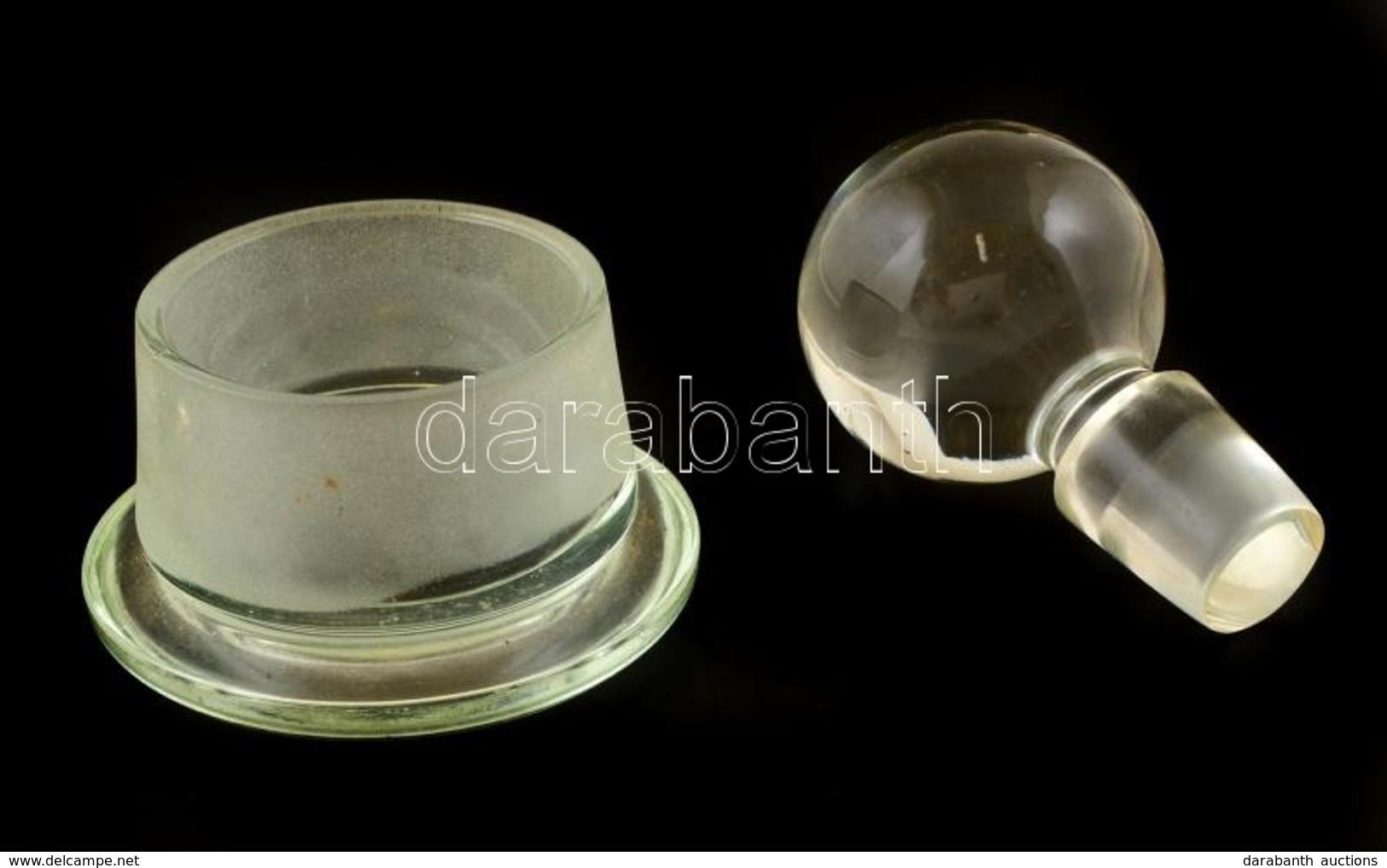 Üveg Dugók, 2 Db, Apró Hibákkal, D: 7,5 és 2,5 Cm - Verre & Cristal
