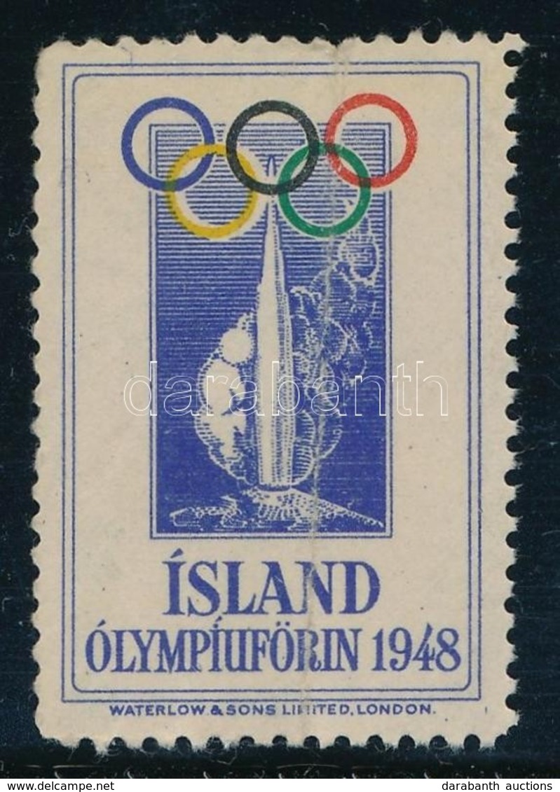 1948 Izlandi Olimpia Levélzáró Bélyeg (nagyon Ritka) - Sin Clasificación