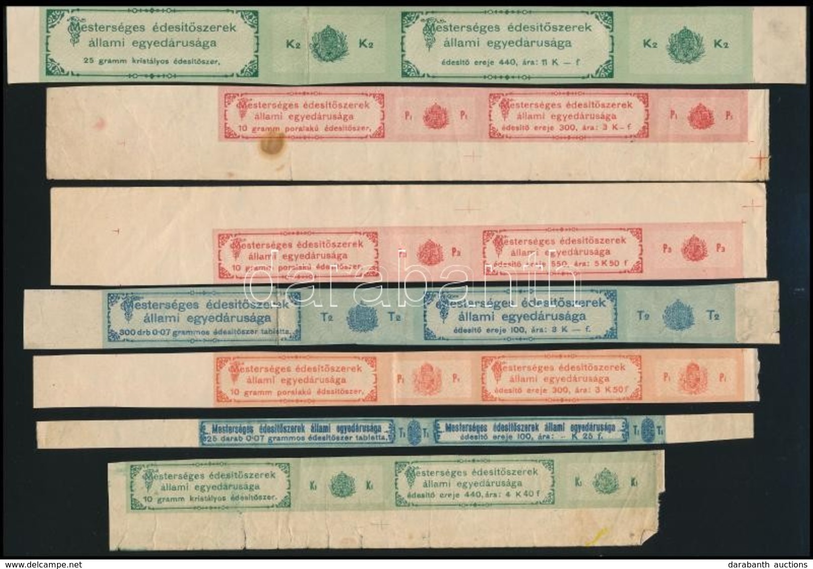 Cca 1900 7 Db Mesterséges édesítőszer Zárjegy - Non Classificati