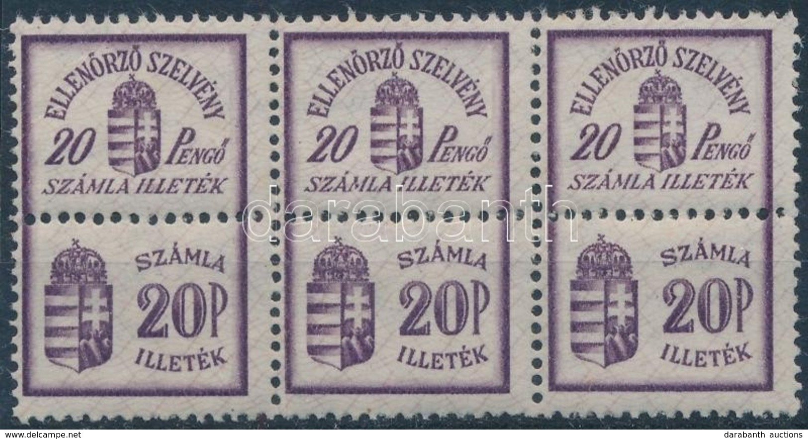 1945 Számlailleték Bélyeg 20P Hatostömb, Használatlan - Non Classés