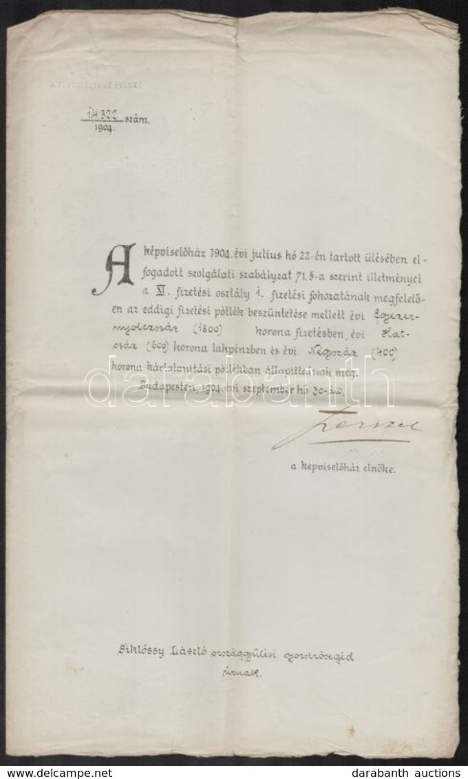 1904 Dr. Siklóssy László (1881-1951) Országgyűlési Gyorsíró Segéd, Későbbi Országgyűlési Gyorsíró, író, ügyvéd, Művelődé - Non Classés