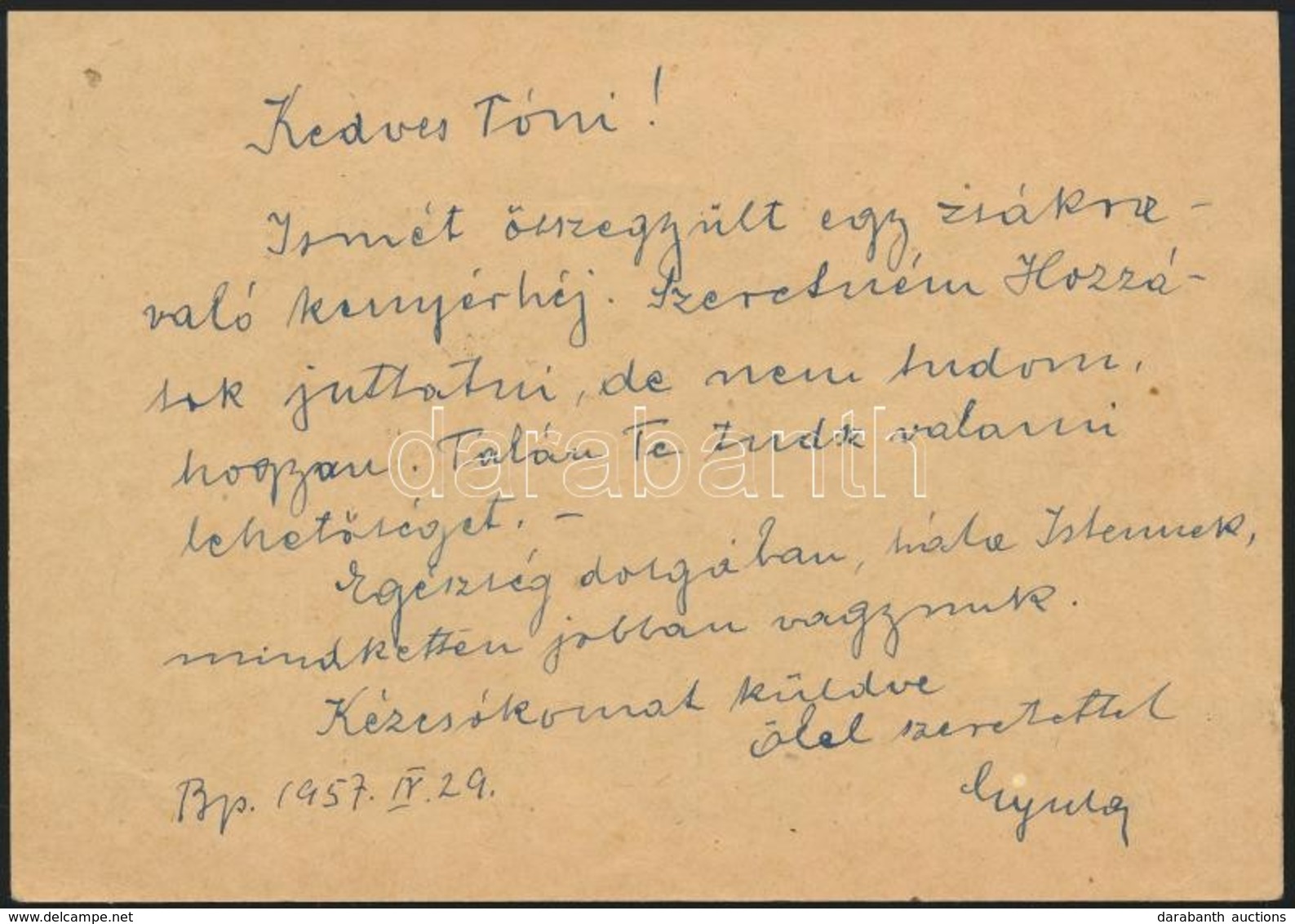 1957 Dr. Lux Gyula János (1884-1957) Tanár, Nyelvész Saját Kézzel írt Levelezőlapja  Padányi Frank Antal (1884-1973): Ta - Non Classificati