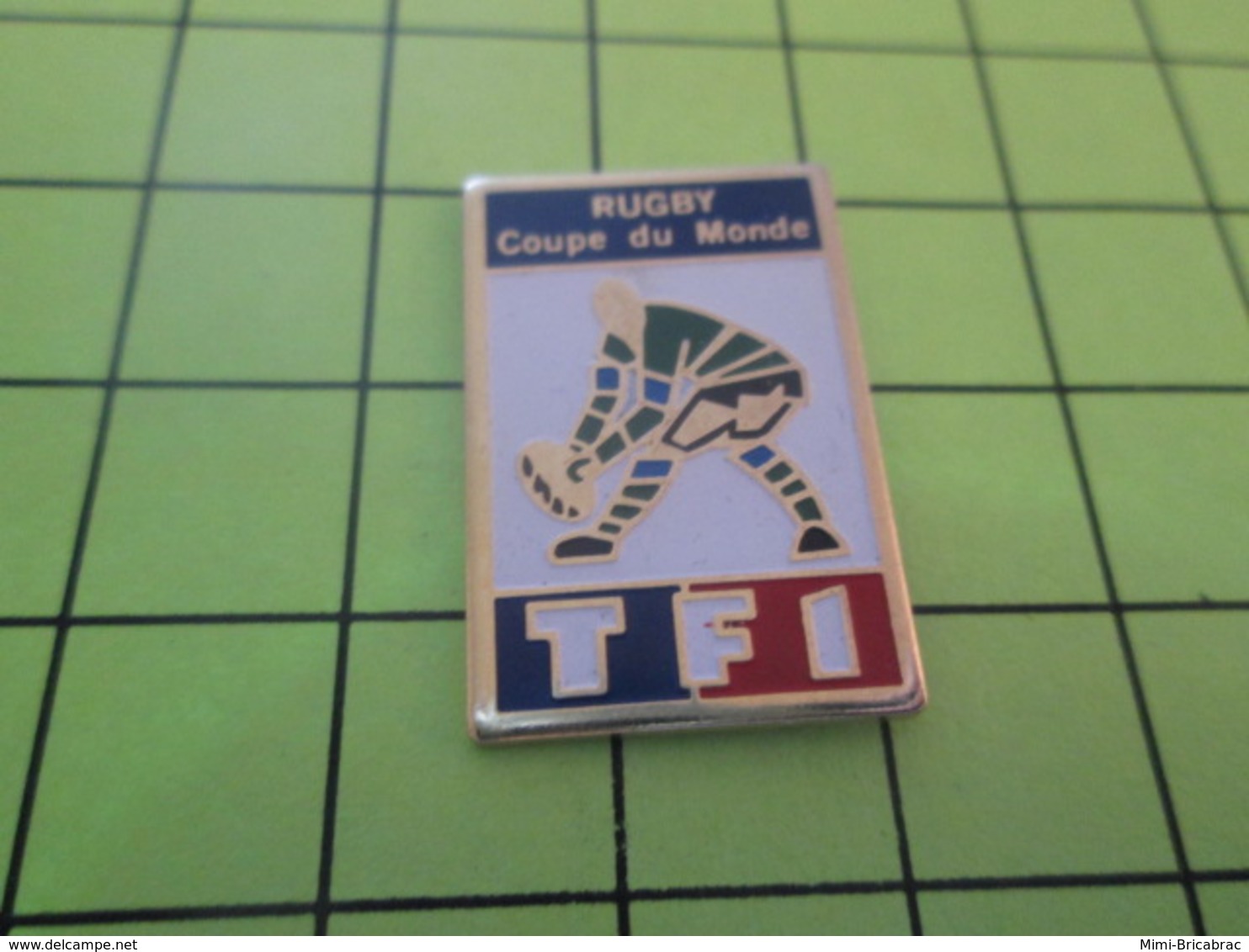 512f Pins Pin's / Rare & Belle Qualité THEME SPORTS / TF1 1991 COUPE DU MONDE DE RUGBY - Rugby