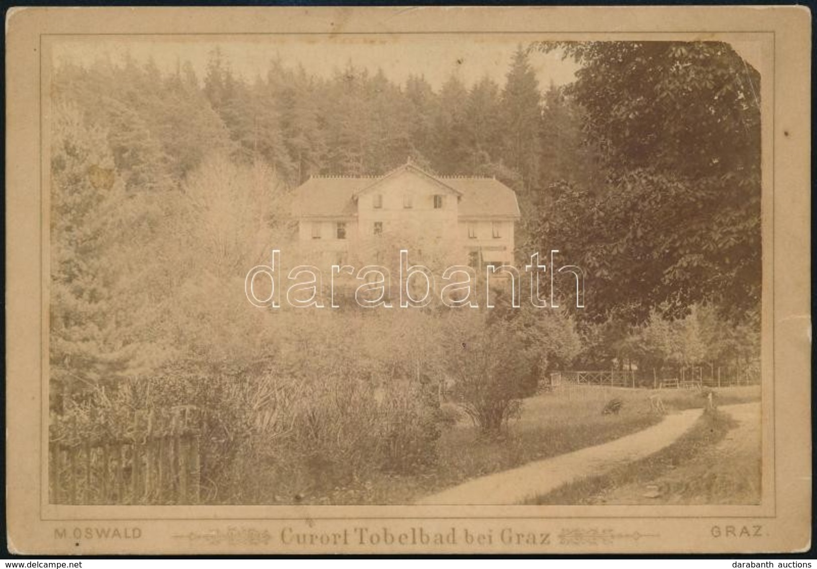 Cca 1890 Tobelbad Bei Graz, Keményhátú Fotó Mathias Oswald Grazi Műterméből, Hátulján Pecséttel Jelzett, Kis Sérüléssel, - Altri & Non Classificati