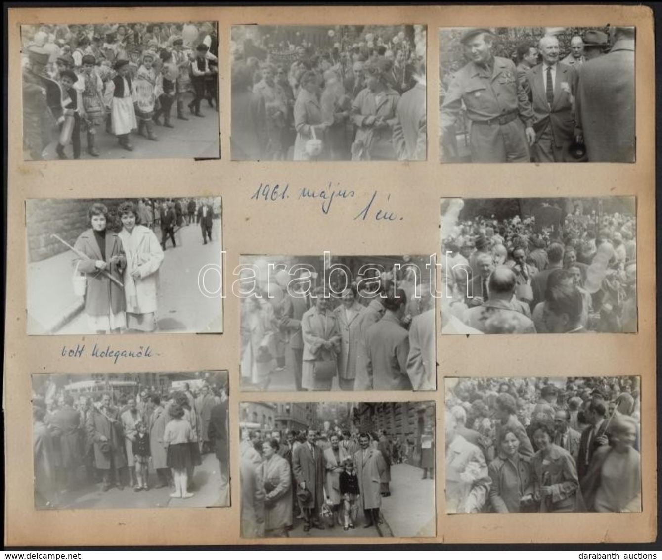1959-1961 Május Elsejei Felvonulásokon Készült Képek, 20 Db, Albumlapokra Ragsztva, 6×9 Cm - Altri & Non Classificati