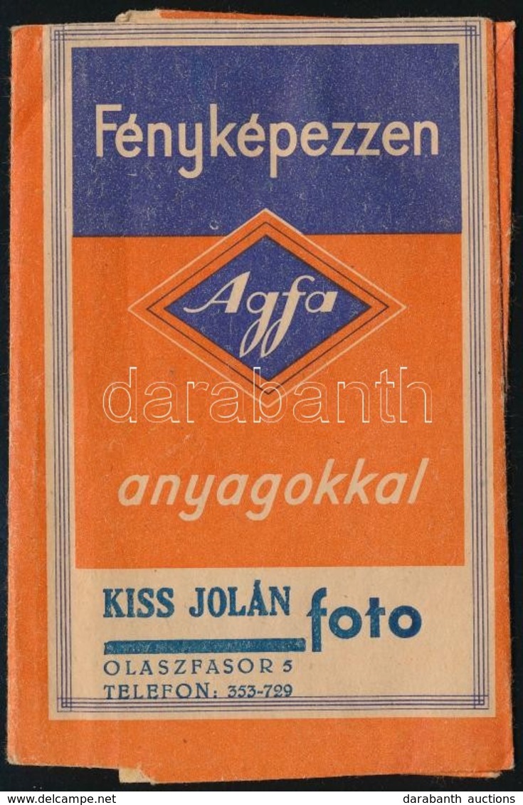 Kiss Jolán Foto Fotótartó Tasak, Agfa Reklámmal - Publicités