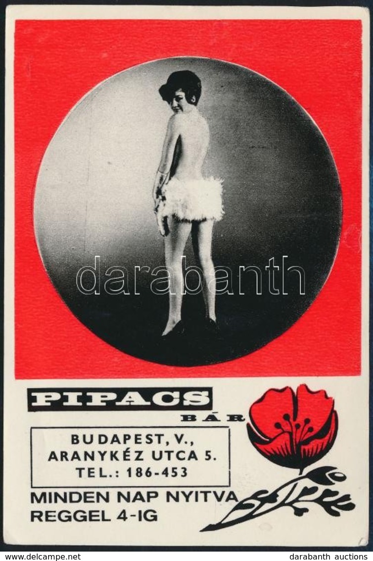 Cca 1960-1970 A Budapesti Pipacs Bár Reklámnyomtatványa - Publicités