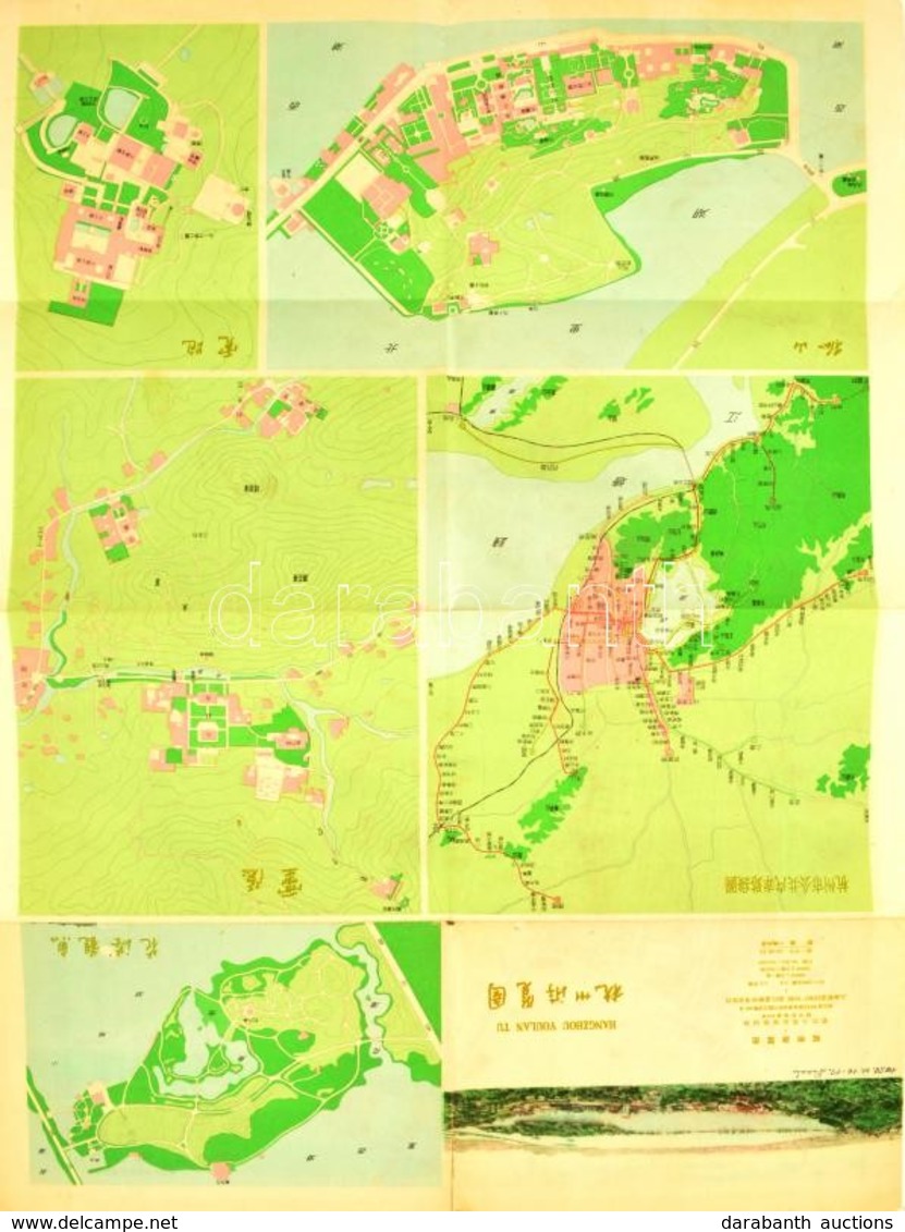 1959 Kínai Térkép, Szakadással, 38×54 Cm - Autres & Non Classés