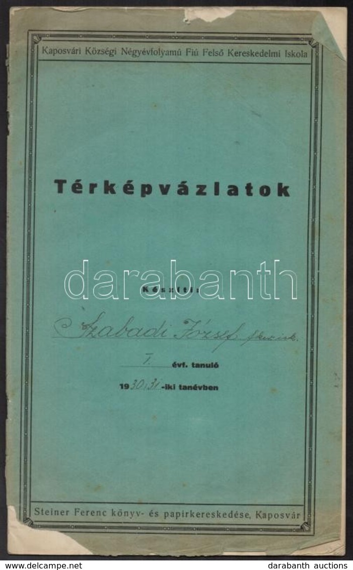 Cca 1930 Térképvázlatok - Kaposvári Községi Négyévfolyamú Iskola és Képes Pesti Hírlap újság - Non Classificati