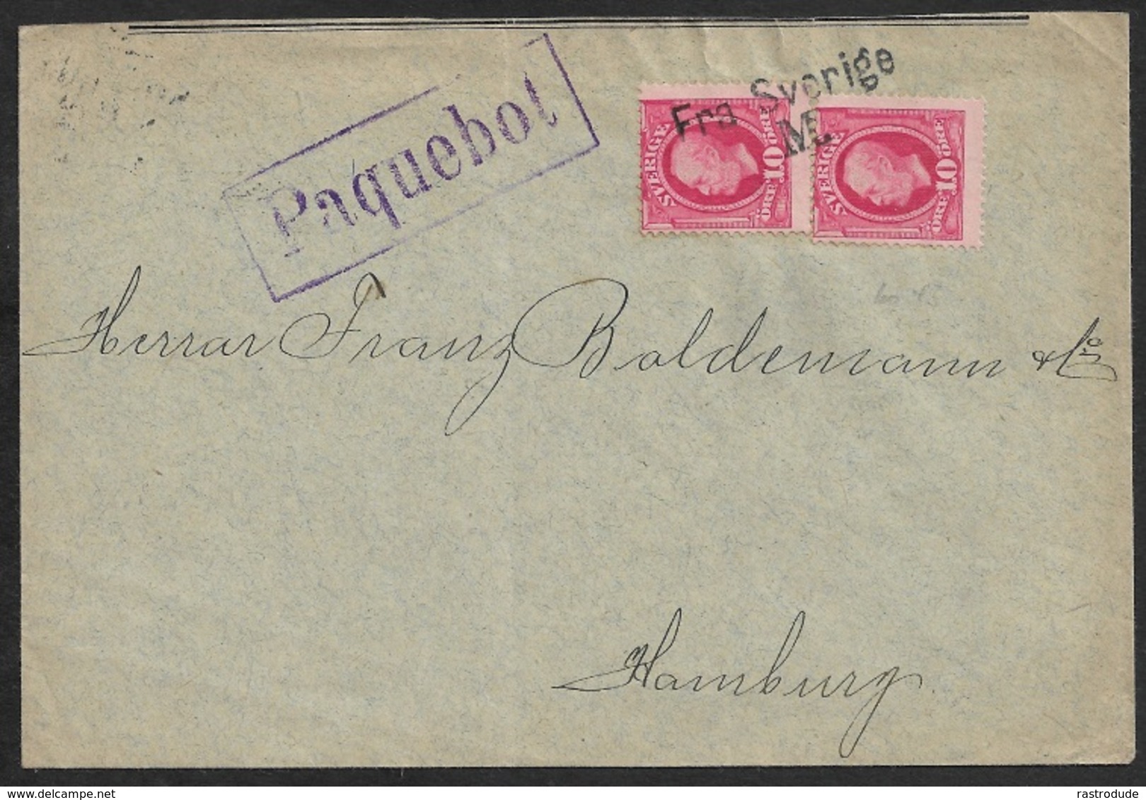 1898 Schweden  Schiffspost Nach Hamburg -Paquebot - Fra Sverige - Briefe U. Dokumente