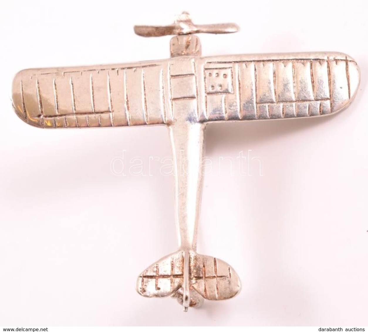Ezüst(Ag) Miniatűr Repülős Kitűző, Jelzett, 4,5×4 Cm, Nettó: 9,9 G - Altri & Non Classificati