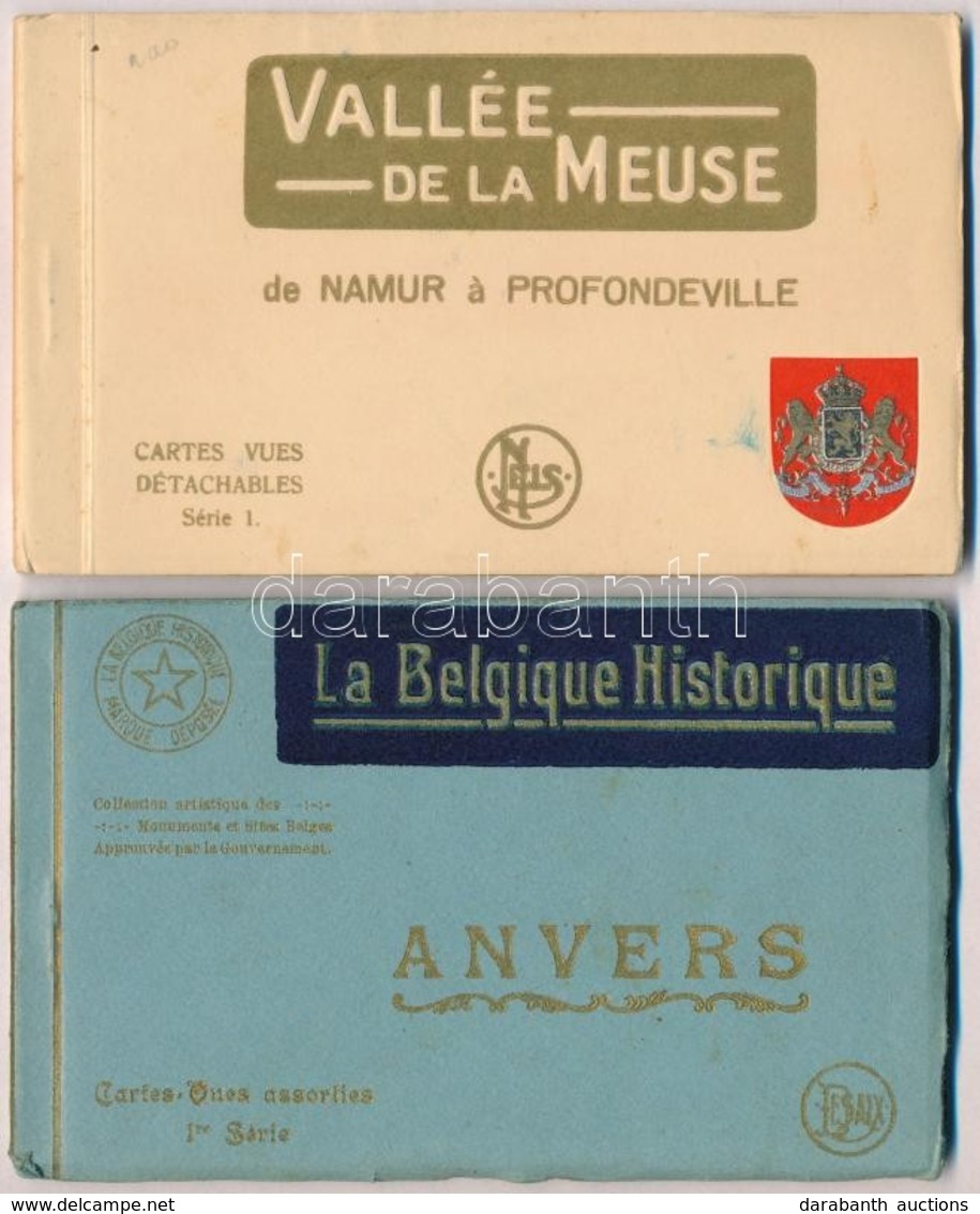 ** 5 Db RÉGI Belga Képeslapfüzet, összesen 50 Lappal / 5 Pre-1945 Belgian Postcard Booklets With 50 Cards All Together:  - Non Classés