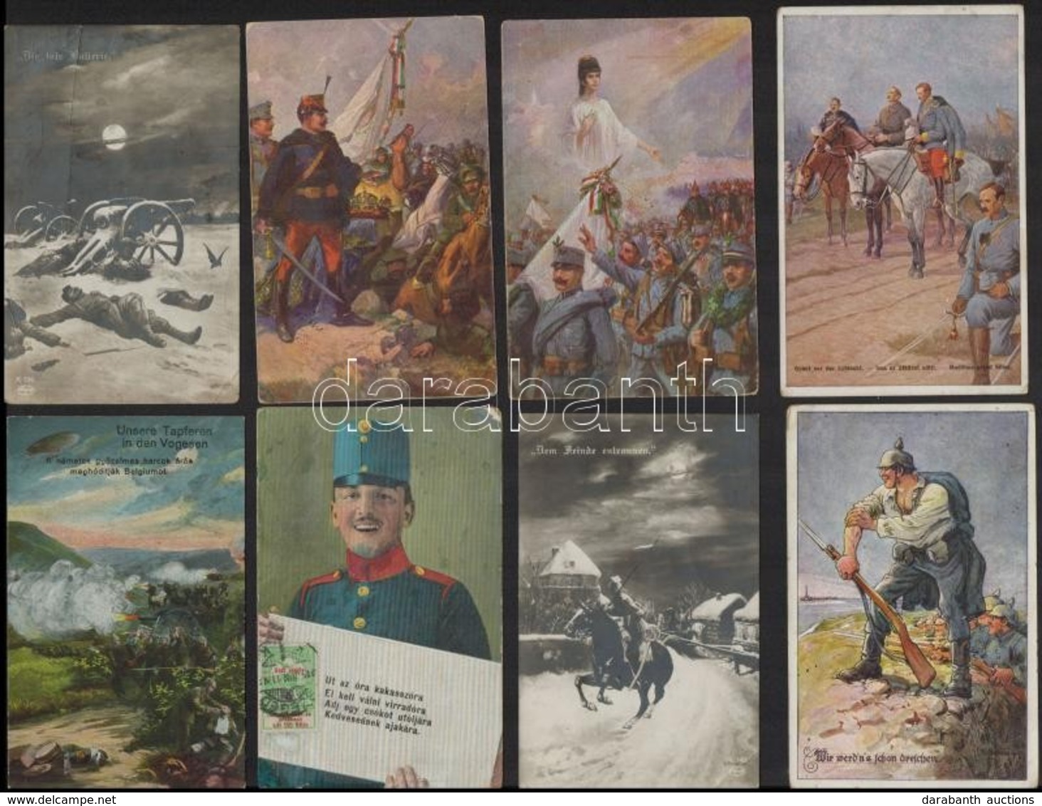 ** * 31 Db RÉGI Katonai Művész Motívumlap, Több Hátoldalán Tábori Bélyegzések / 31 Pre-1945 Military Art Motive Postcard - Non Classés