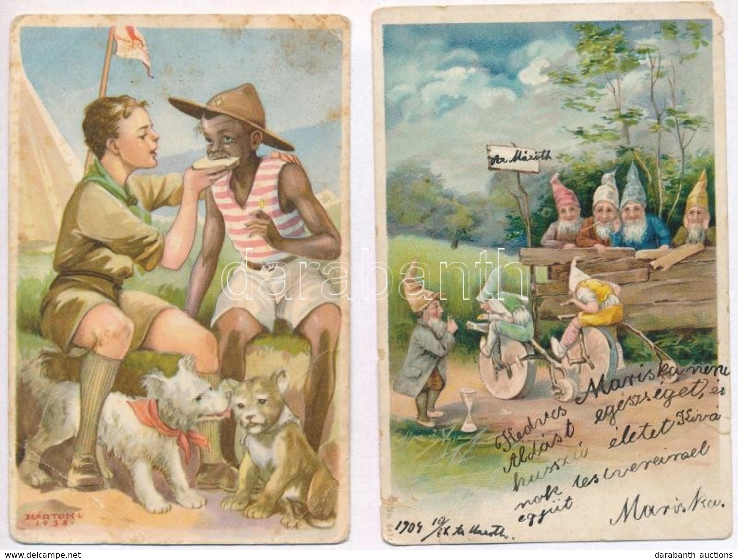 ** * 30 Db RÉGI Humoros és Művész Motívumlap / 30 Pre-1945 Humour And Art Motive Postcards - Non Classés