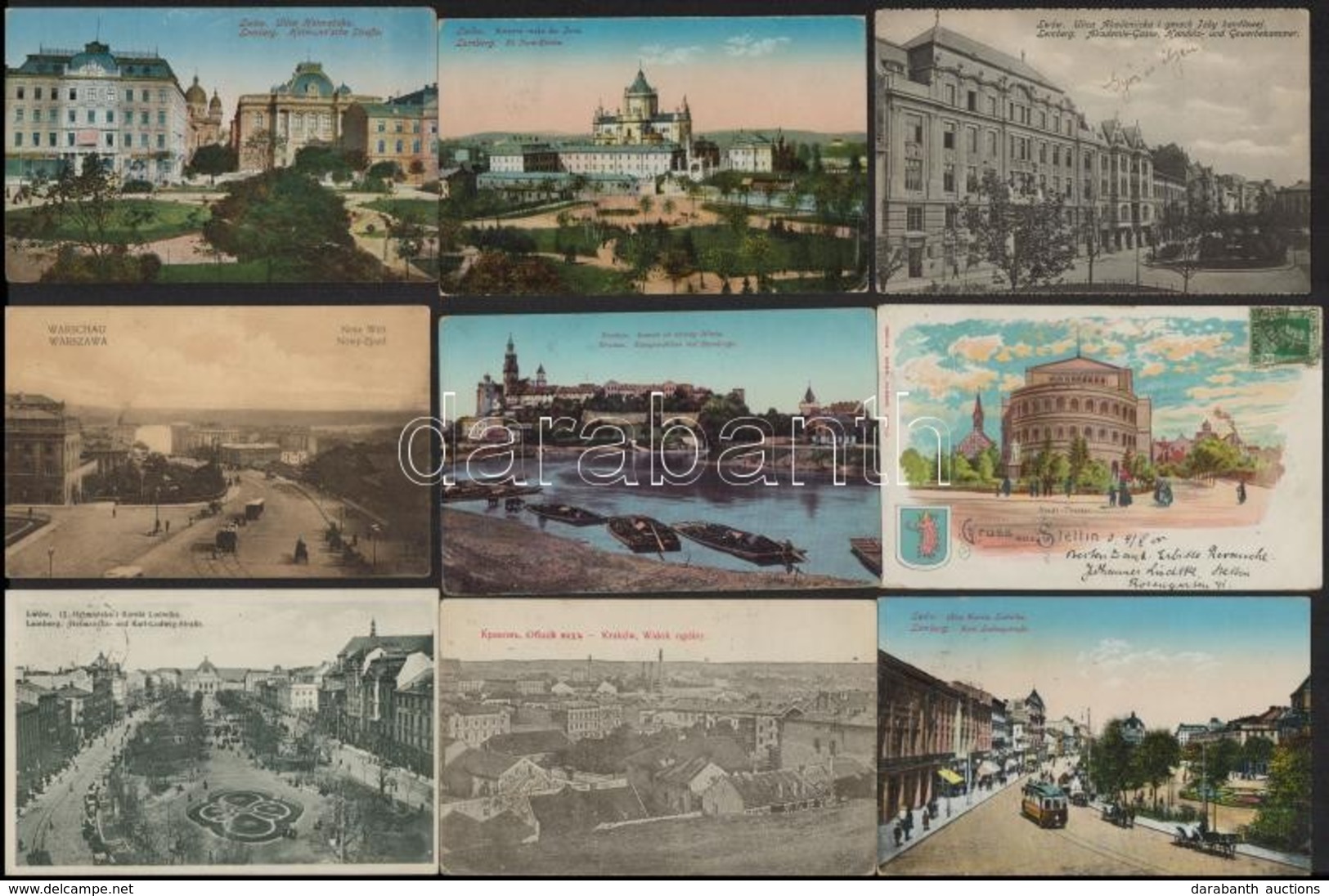 ** * 23 Db RÉGI Lengyel Városképes Lap, Némelyik Hátán Katonai Pecsét / 23 Pre-1945 Polish Town-view Postcards, Some Wit - Non Classificati