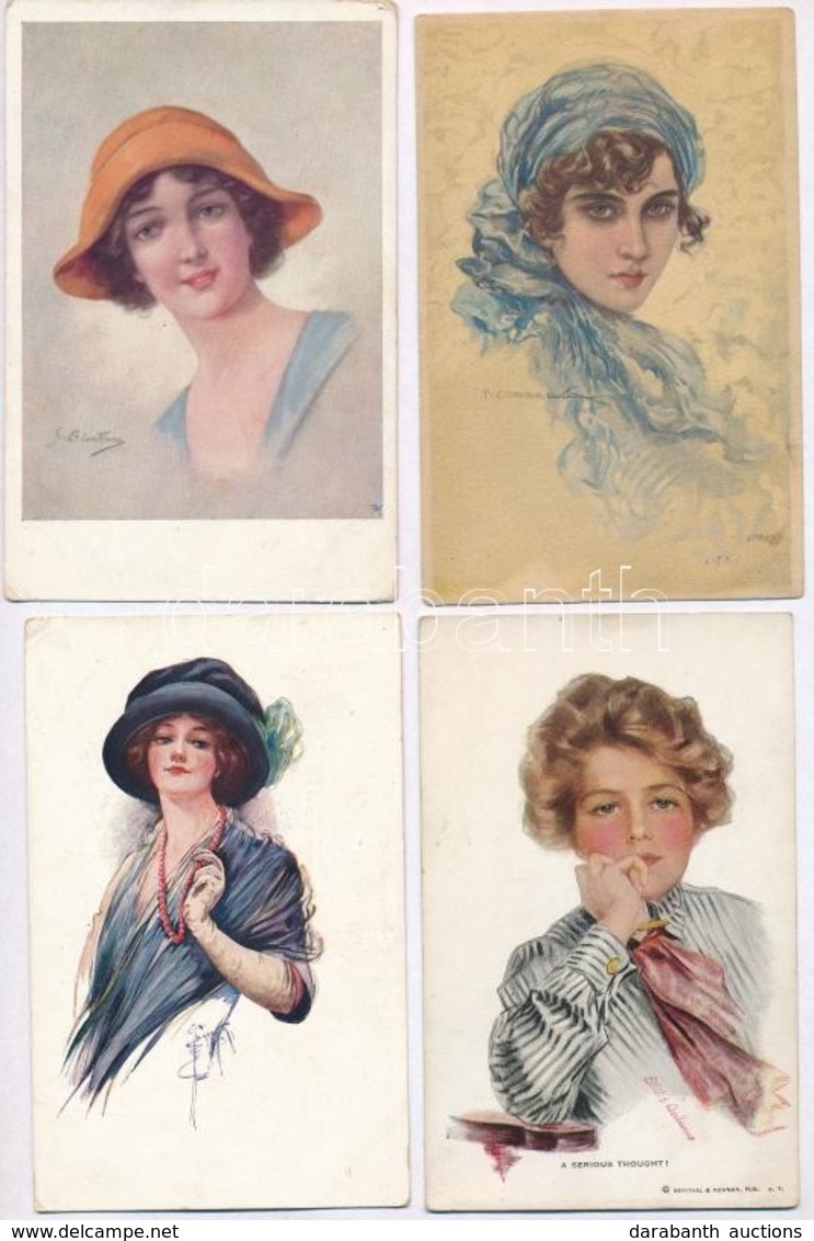 ** * 7 Db RÉGI Hölgy Motívum Képeslap / 7 Pre-1945 Lady Motive Postcards - Non Classificati