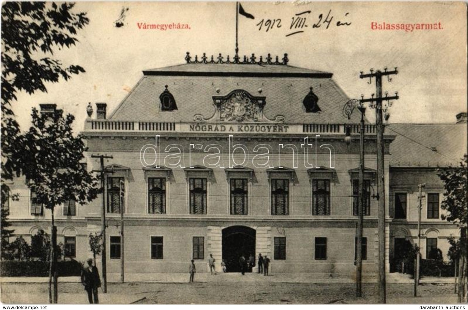 T2/T3 1912 Balassagyarmat, Vármegyeháza 'Nógrád A Közügyért'. Kiadja Cserny Pálné (EK) - Non Classés