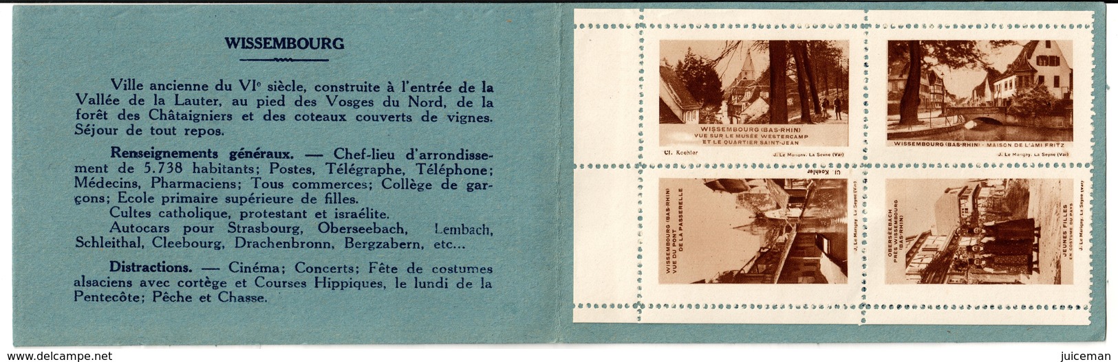 BAS-RHIN - WISSEMBOURG - Plaquette Touristique De 4 Timbres Complet - Andere & Zonder Classificatie