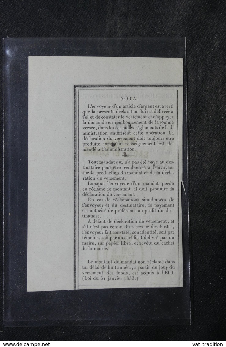 FRANCE - Récépissé De Mandat De Paris Pour Cluny - L 34387 - 1877-1920: Période Semi Moderne