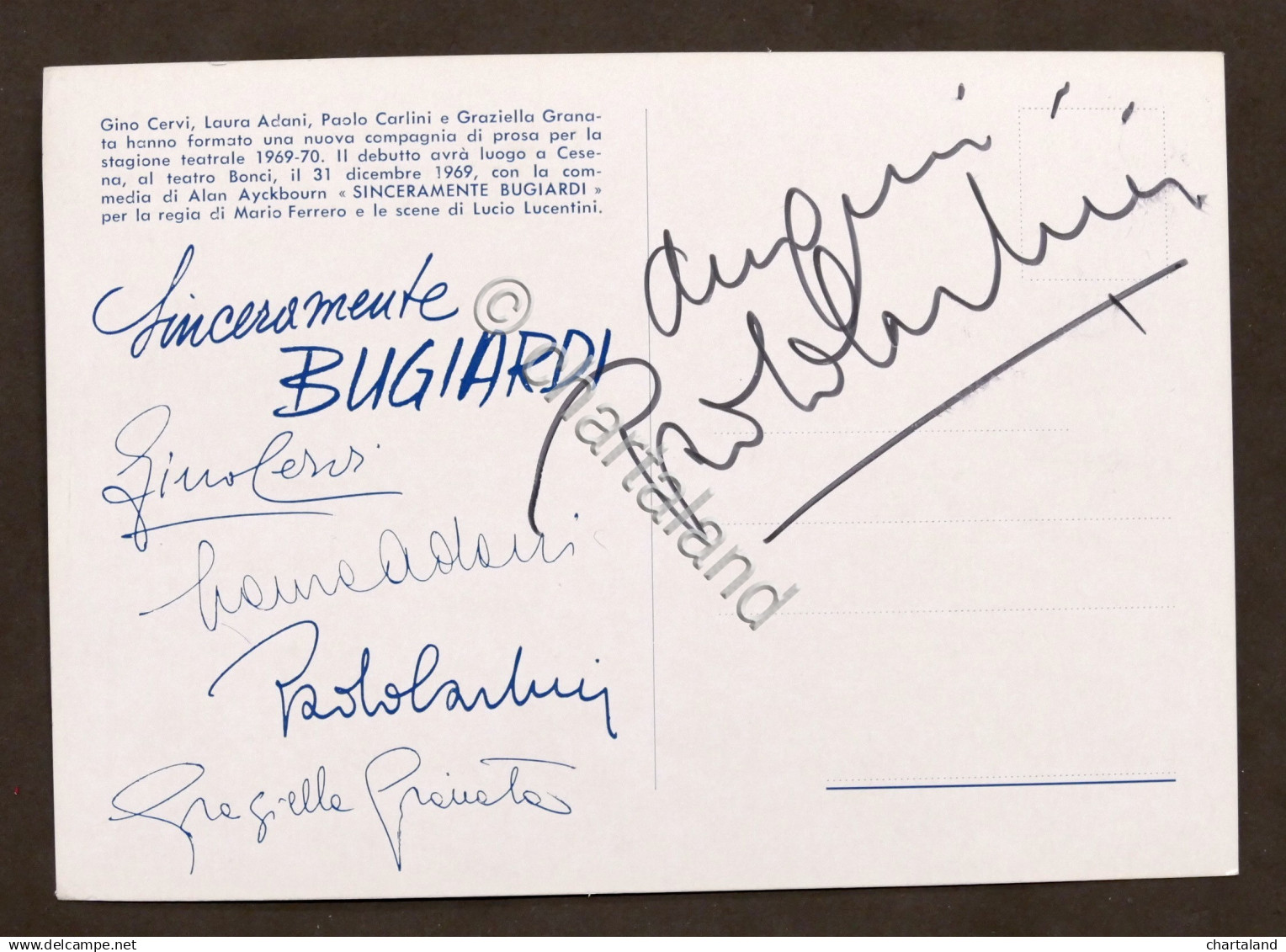 Cinema Teatro - Autografo Dell'attore Paolo Carlini- 1969 Ca. - Altri & Non Classificati