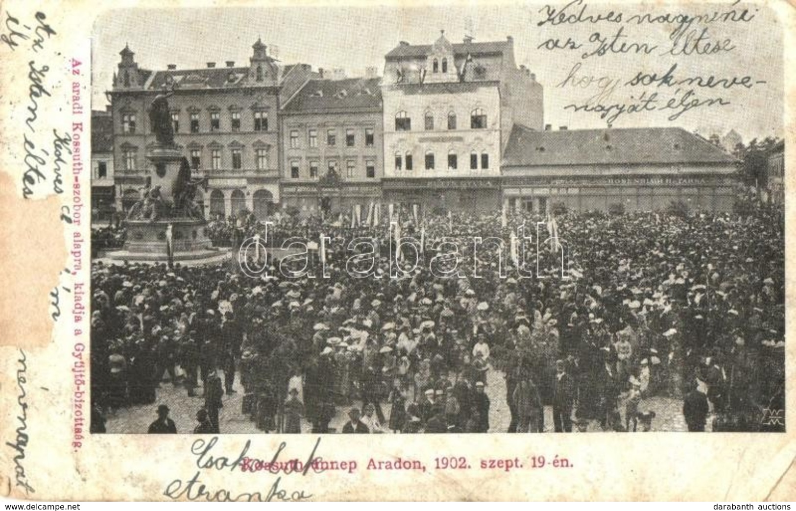 T3 1902 Arad, Kossuth ünnep A Vértanúk Szobránál, Az Aradi Kossuth-szobor Alapra, A Gyűjtő Bizottság Kiadása / Kossuth C - Non Classés