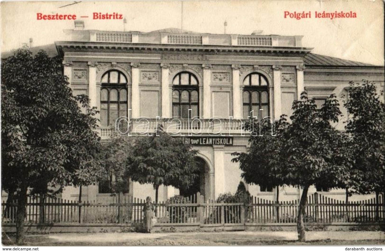 T2/T3 1911 Beszterce, Bistritz, Bistrita; Polgári Leányiskola. F. Stolzenberg Kiadása / Girl School  (EK) - Non Classificati