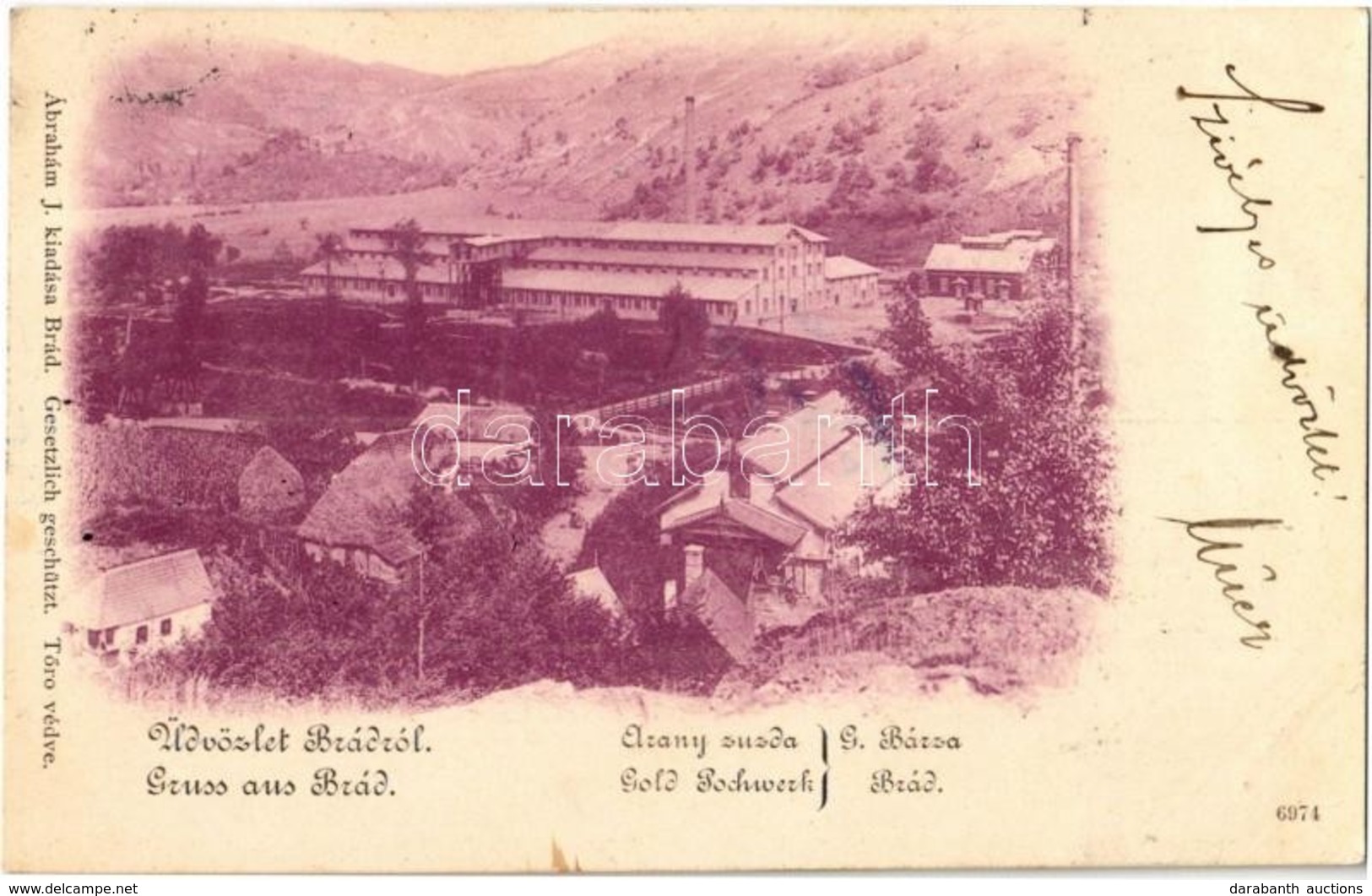 T2 1900 Brád, Arany Zúzda. Ábrahám J. Kiadása / Gold Pochwerk / Gold Mine - Non Classificati