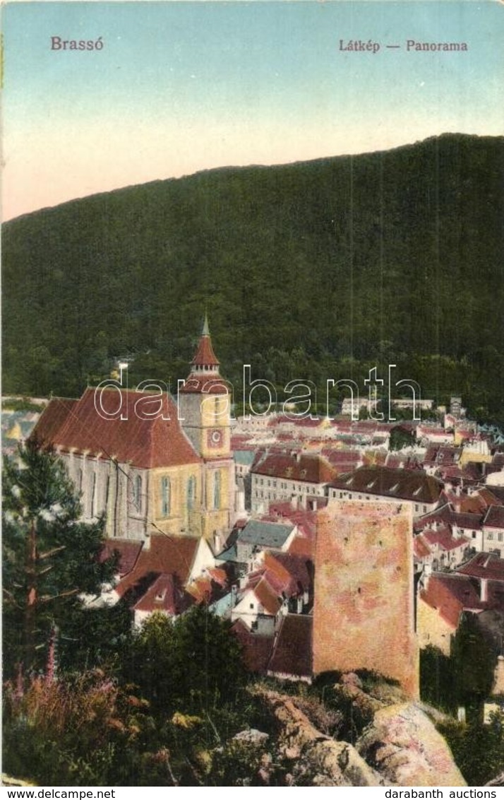 T2 Brassó, Kronstadt, Brasov; Látkép Templommal / Panorma View With Church - Non Classificati