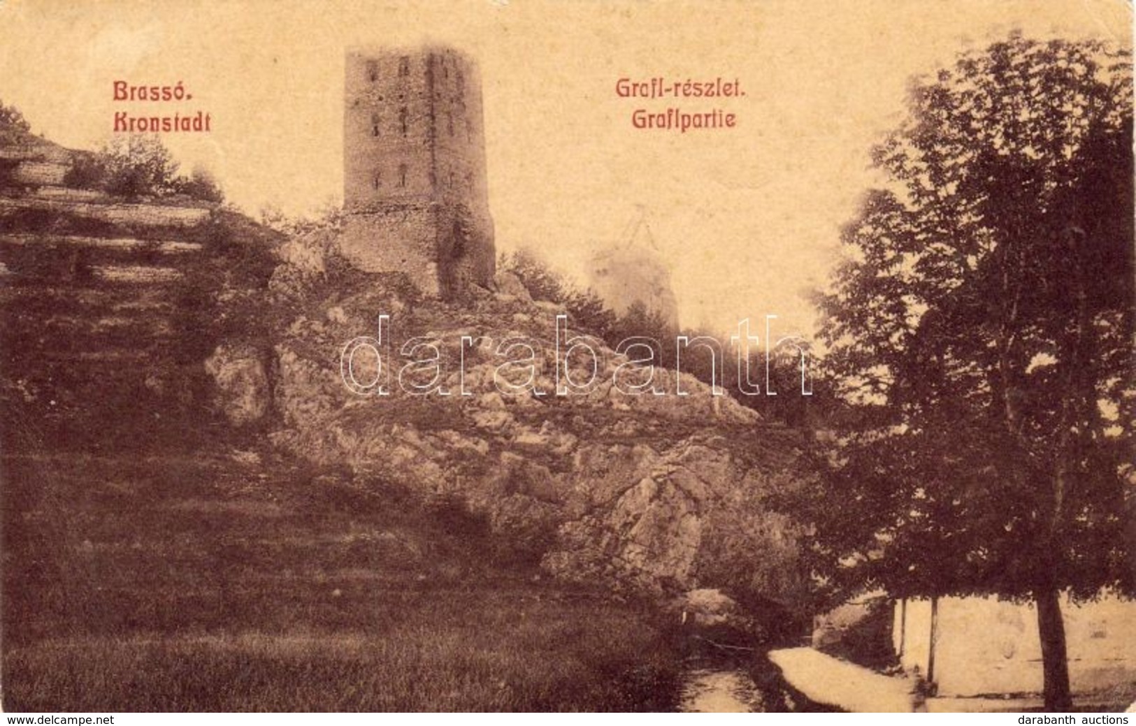 T2/T3 1908 Brassó, Kronstadt, Brasov; Árokmente, Torony. Kiadja S.M. 334. / Grafl, Tower (EK) - Non Classificati