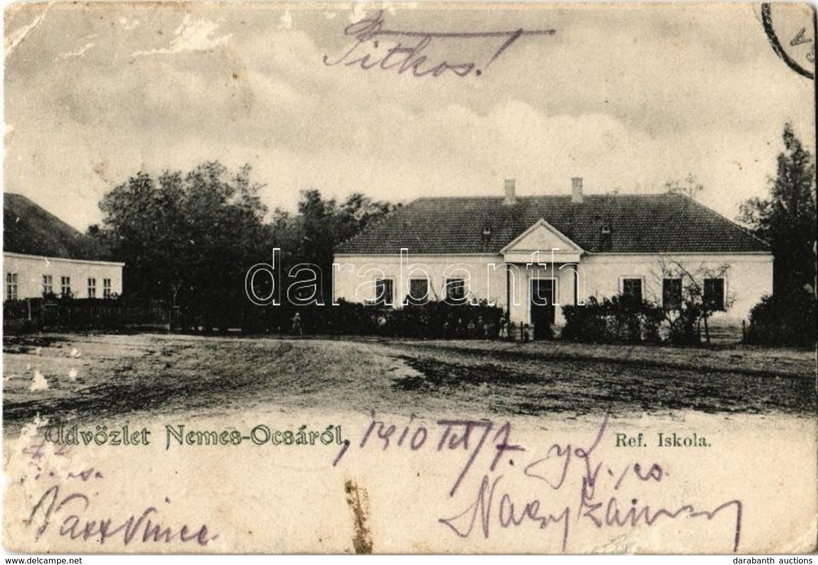 T3/T4 1910 Nemesócsa, Zemianska Olca; Református Iskola. Kiadja A Pannonia Nyomda / Calvinist School (b) - Non Classificati