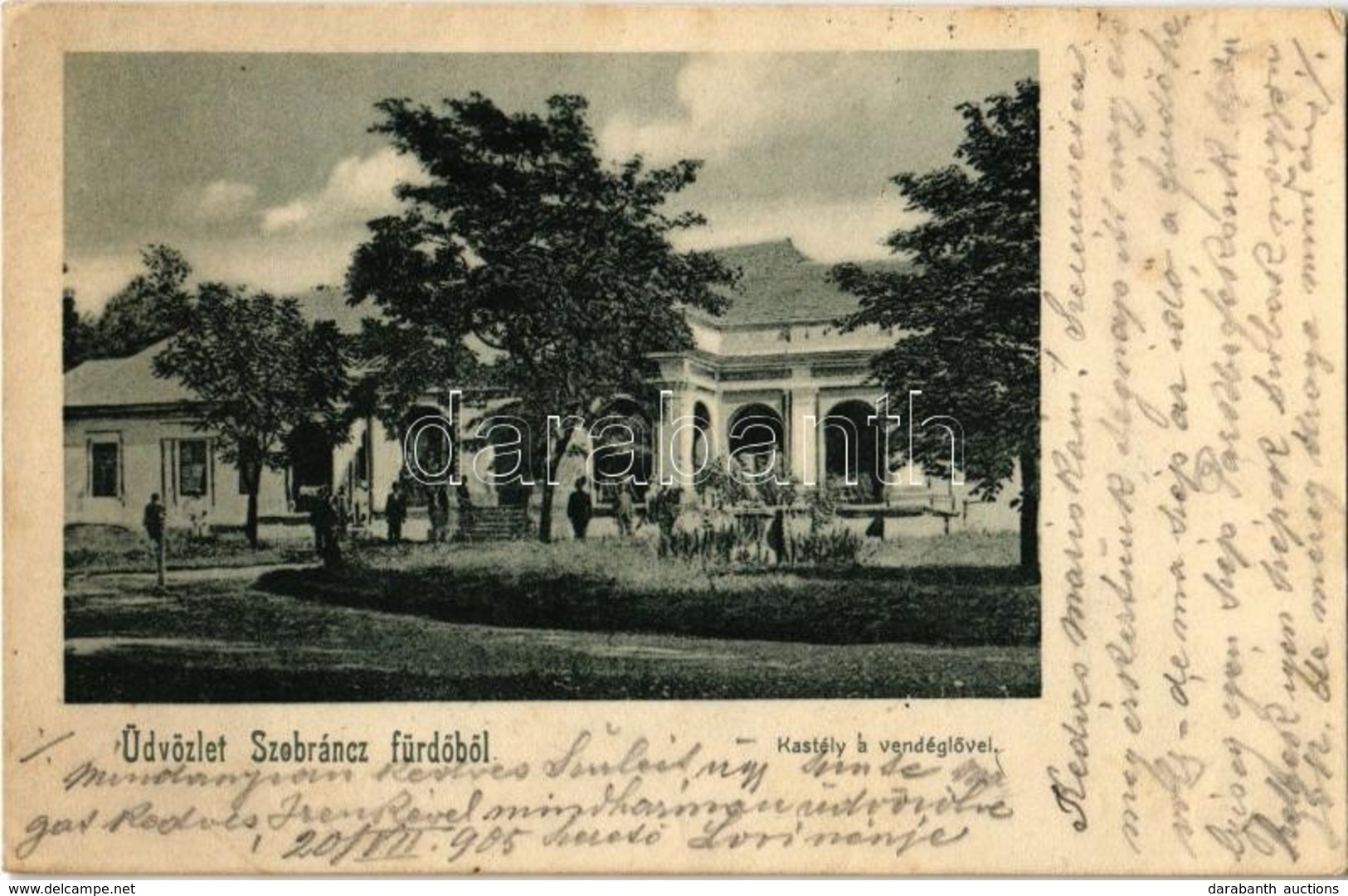 T2/T3 1905 Szobránc, Szobráncfürdő, Kúpele Sobrance; Kastély és Vendéglő. Kiadja Boross Zsigmond / Castle And Restaurant - Non Classés