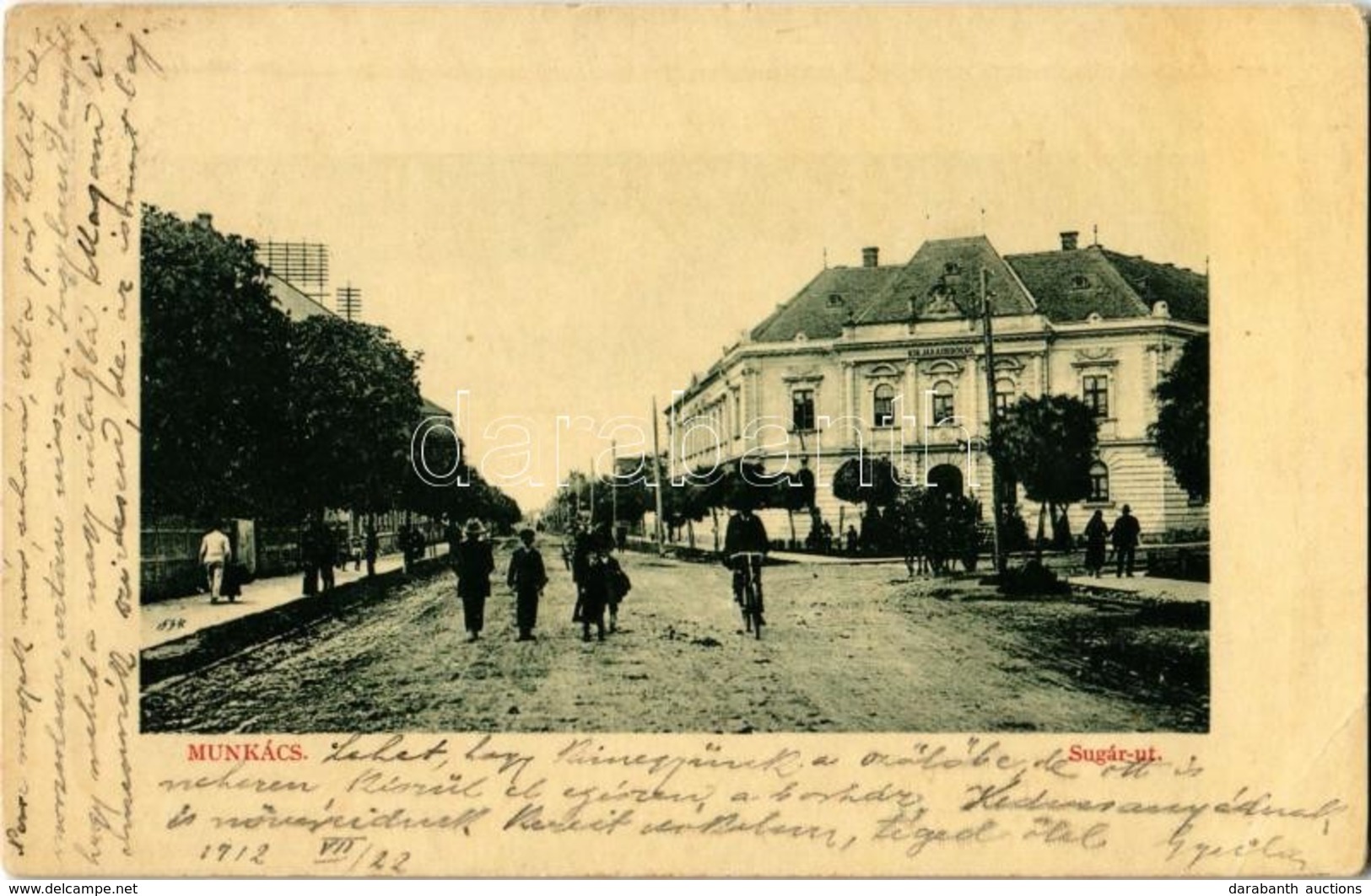 T2/T3 1912 Munkács, Mukacheve, Mukacevo; Sugár út, Királyi Járásbíróság. W.L. Bp. 5662. Kiadja Rekord Képeslap Király /  - Non Classés