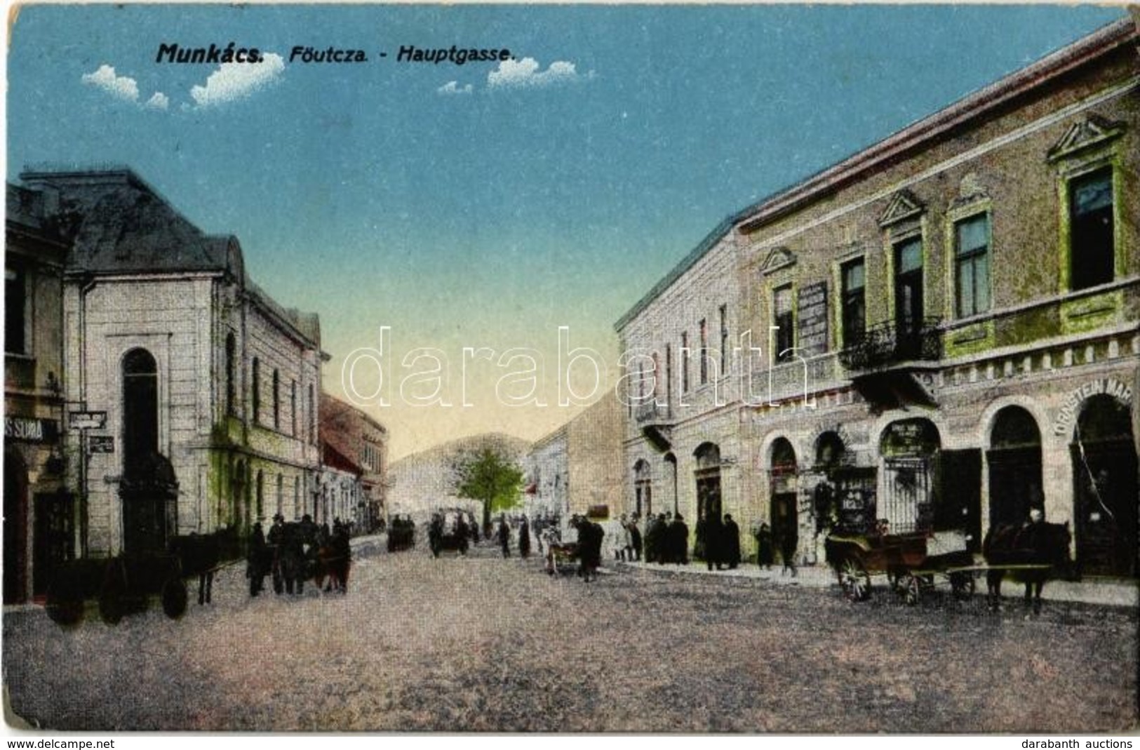 T2/T3 Munkács, Mukacheve, Mukacevo; Fő Utca, Ornstein Mar. üzlete / Main Street, Shops  (EK) - Non Classés