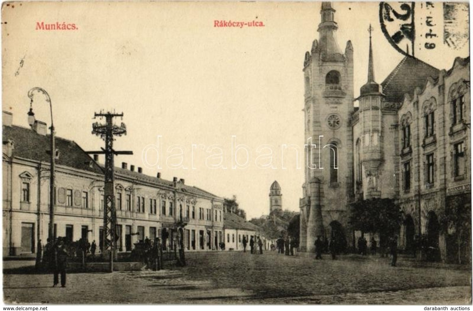 T2/T3 1912 Munkács, Mukacheve, Mukacevo; Rákóczi Utca, Rosner, Grünfeld üzlete. Kiadja Vásárkövy János 1586. / Street Vi - Non Classificati