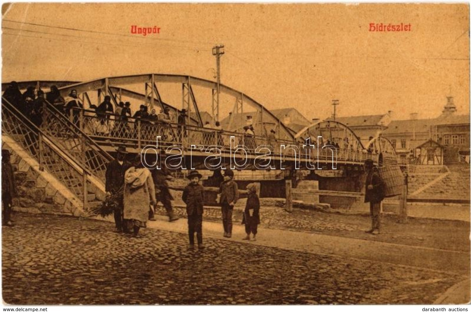 T2/T3 1911 Ungvár, Uzshorod, Uzhorod; Ung Folyó Hídja, Csónakház. W. L. (?) 9. / Uzh River Bridge, Boathouse (EK) - Non Classificati