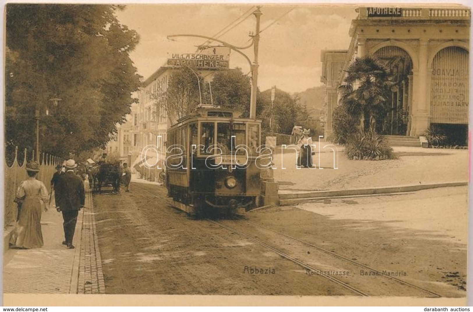 ** Abbazia, Opatija; Képeslapfüzet 19 Lappal Horvát Városokkal, Villamos / Postcard Booklet With 19 Postcard From Croati - Ohne Zuordnung