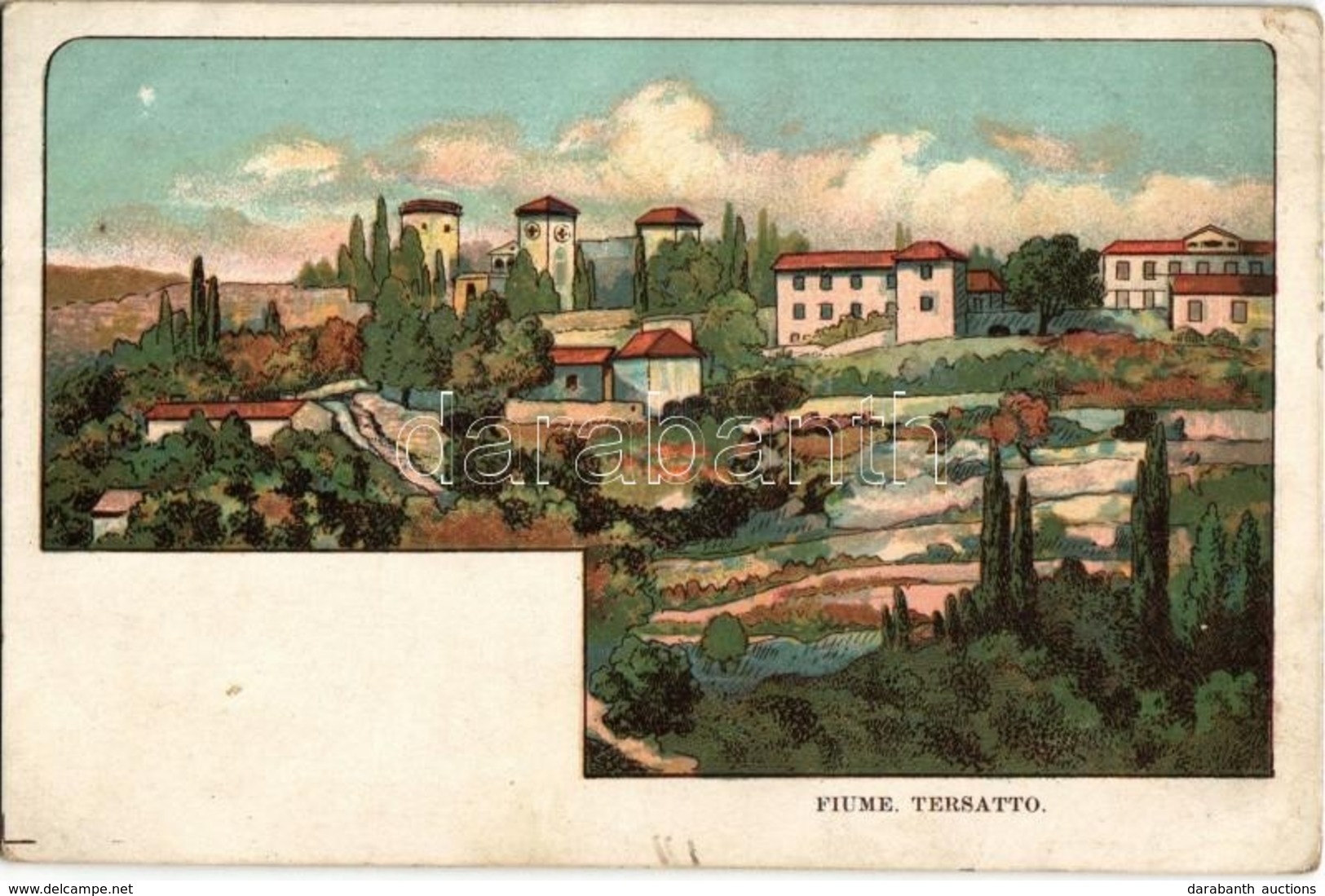 ** T2/T3 Fiume, Rijeka; Tersatto / Trsat. Litho (tiny Tear) - Non Classificati