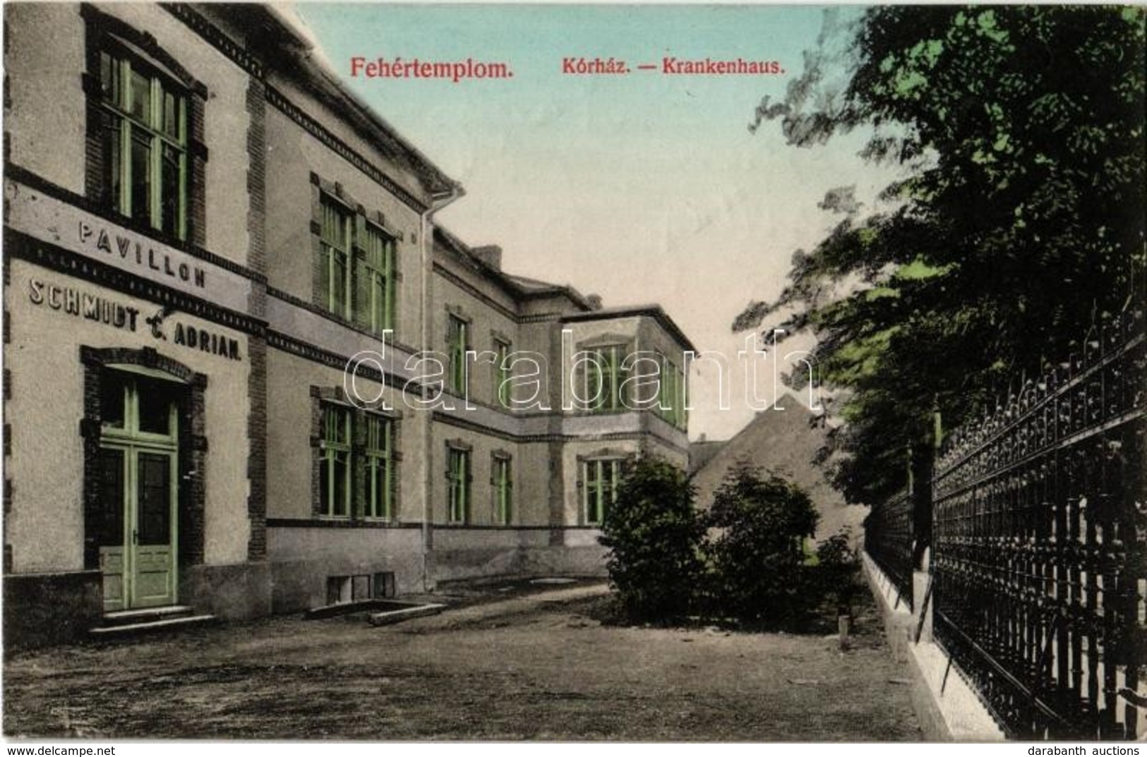 T2 1914 Fehértemplom, Ung. Weisskirchen, Bela Crkva; Kórház Schmidt C. Adrian Pavilonja / Krankenhaus / Hospital Pavilio - Ohne Zuordnung