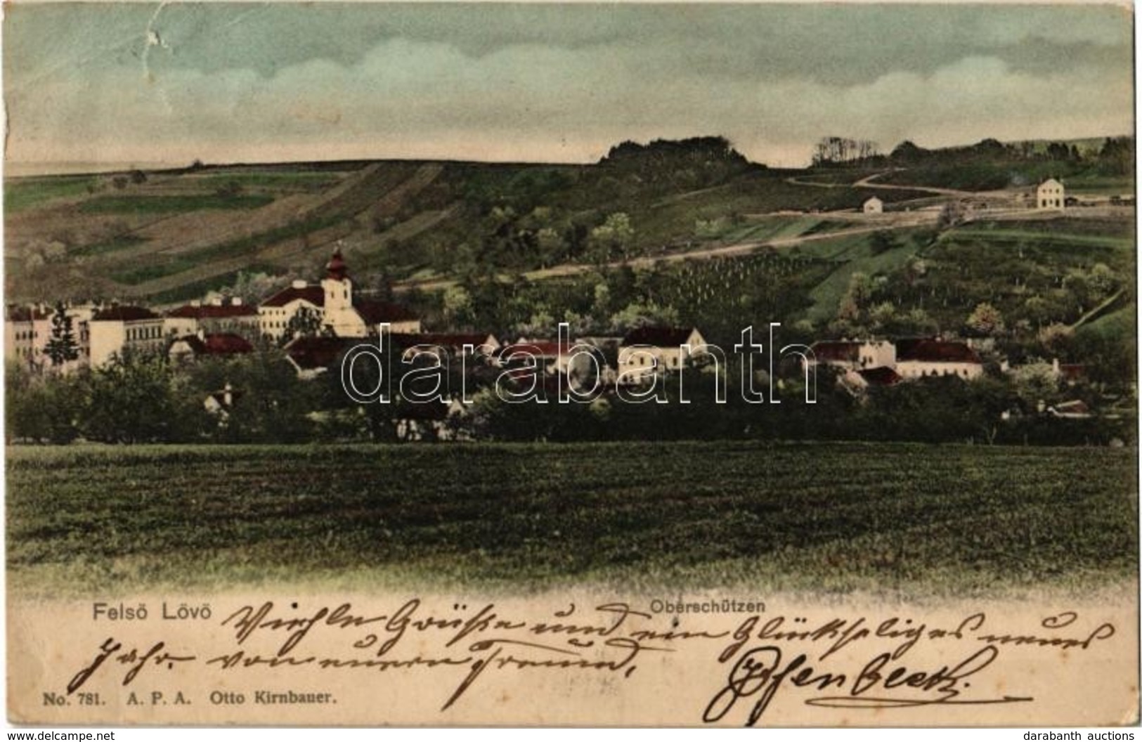 * T3 Felsőlövő, Oberschützen; Látkép. Kiadja Otto Kirnbauer No. 781. / General View (szakadás / Tear) - Non Classés