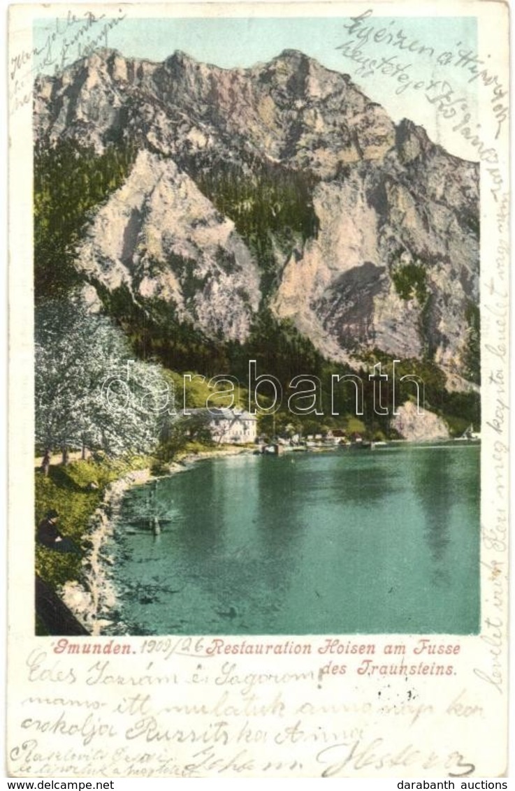 T3/T4 1902 Gmunden, Restauration Hoisen Am Fusse Des Traunsteins / Restaurant By The Mountain (ázott Sarok / Wet Corner) - Non Classificati