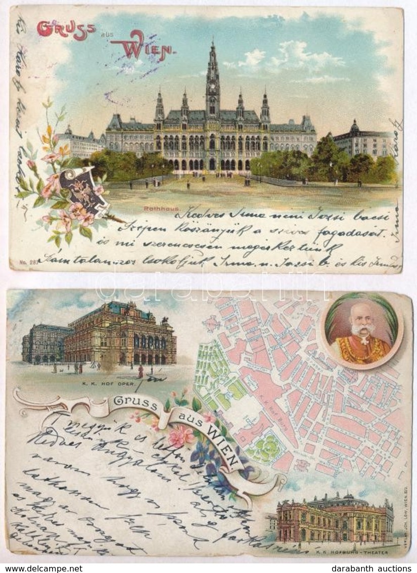 * Vienna, Wien, Bécs; - 2 Pre-1900 Litho Postcards - Non Classés