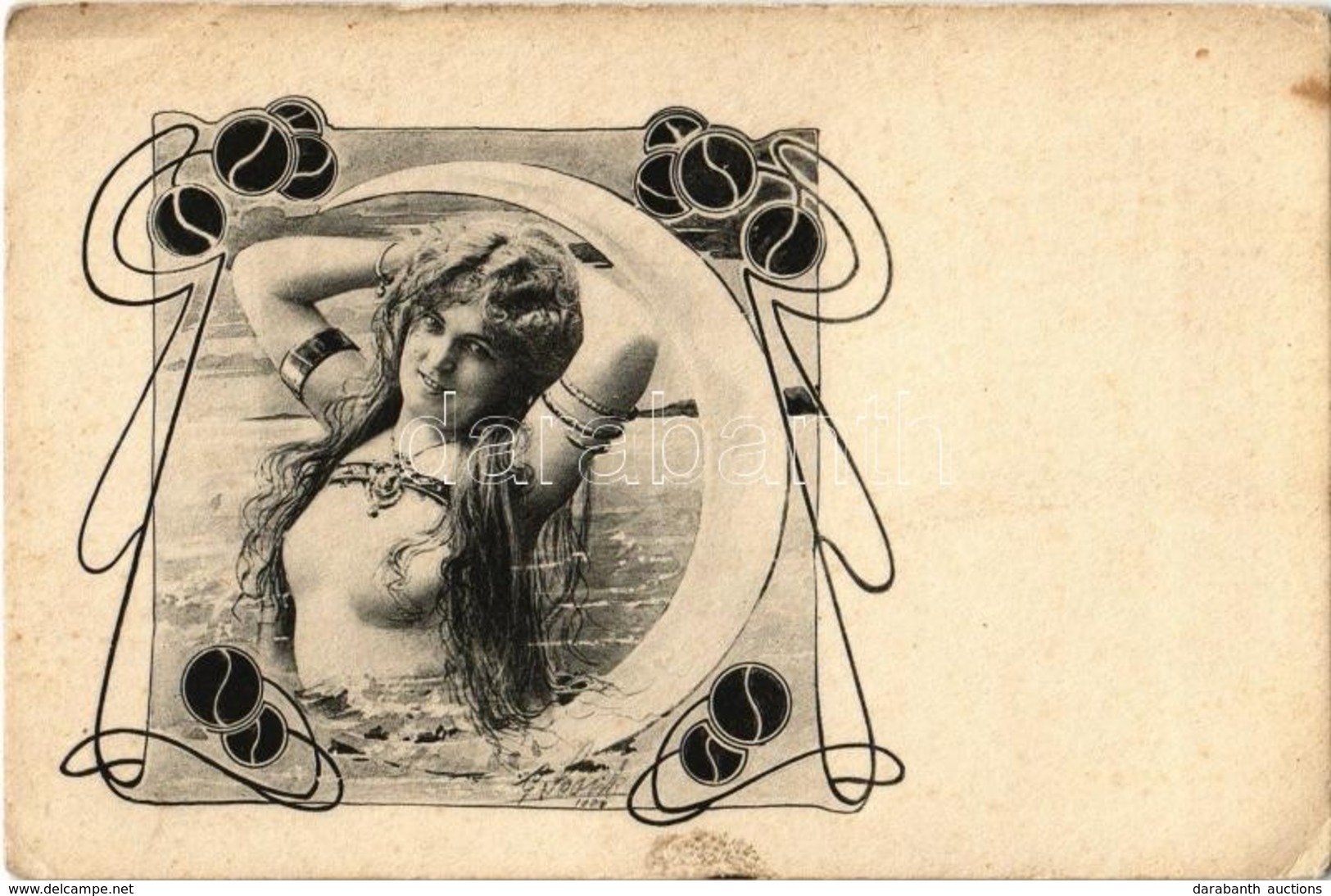 ** T2/T3 Art Nouveau Erotic Nude Lady. A.S.W. Collection 'Vlan' No. 892. Fec. Ch. Scolik (EK) - Non Classificati