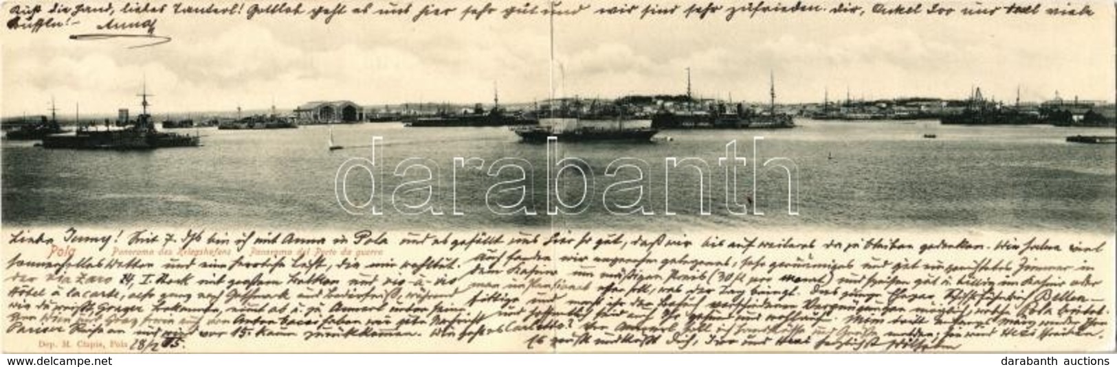 T2/T3 1905 Panorama Des Kriegshafens / Panorama Del Porto Da Guerra / Osztrák-Magyar Haditengerészet Kikötője Polában A  - Non Classés