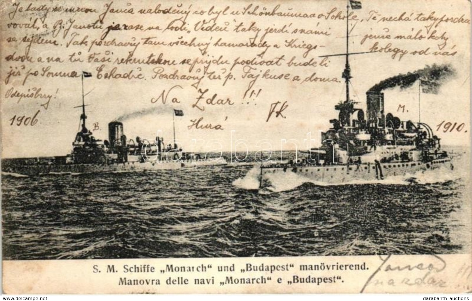 T2 SMS Budapest és SMS Monarch Osztrák-magyar Monarch-osztályú Partvédő Csatahajó / K.u.K. Kriegsmarine, Monarch-class C - Non Classificati