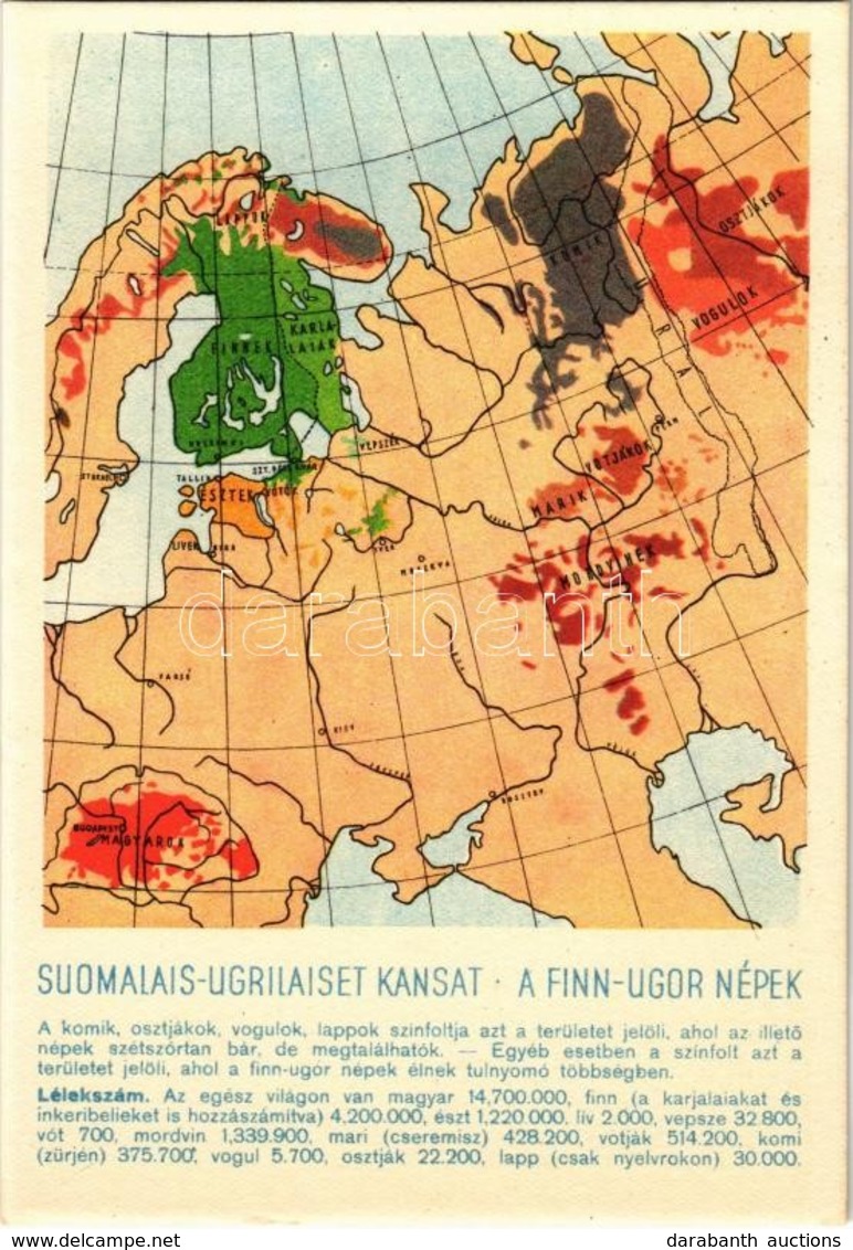 ** T1 A Finnugor Népek; A Sugurahvaste Instituut (Rokonnépek Intézete) Kiadása / Suomalais-Ugrilaiset Kansat /  Finno-Ug - Non Classés