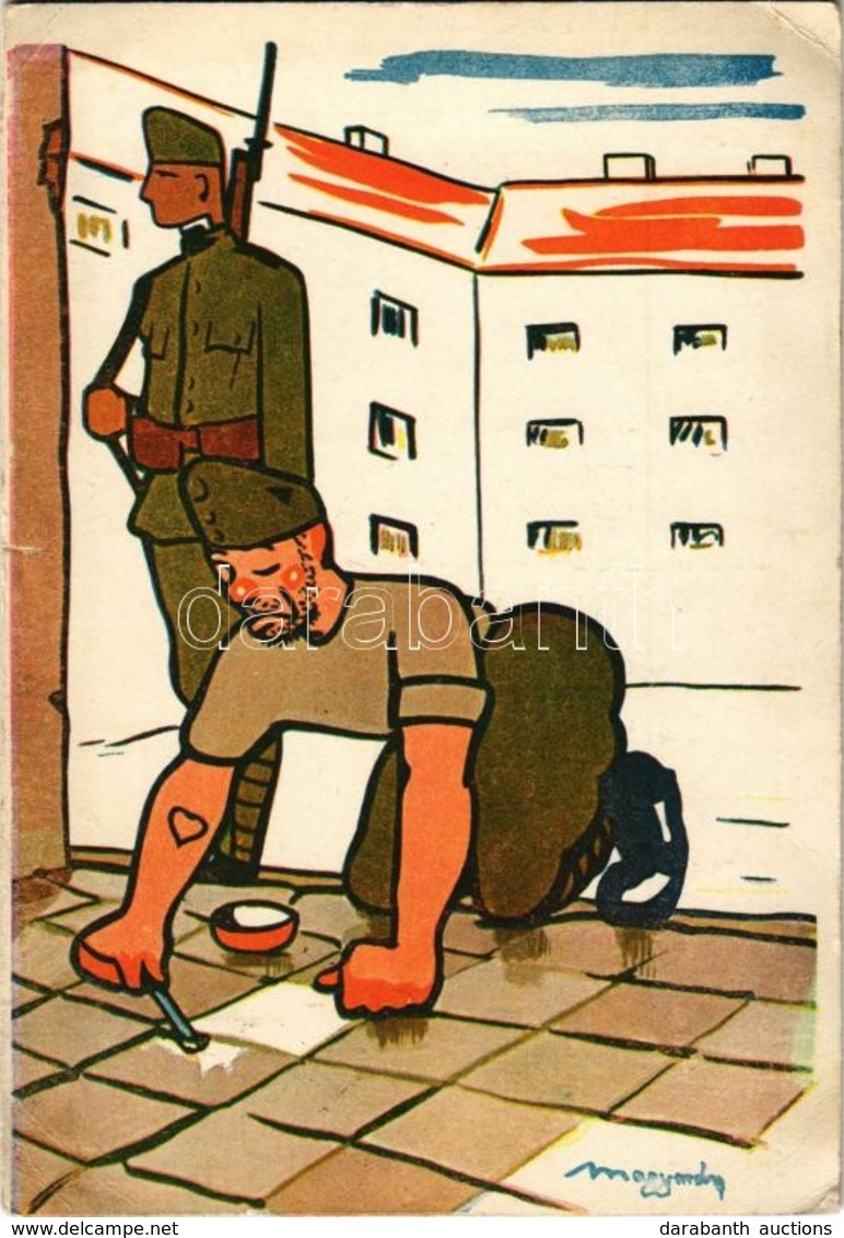 T2/T3 II. Világháborús, Humoros Magyar Katonai Lap; Kiadja Bruck Mihály / WWII Hungarian Military Art Postcard S: Magyar - Non Classificati