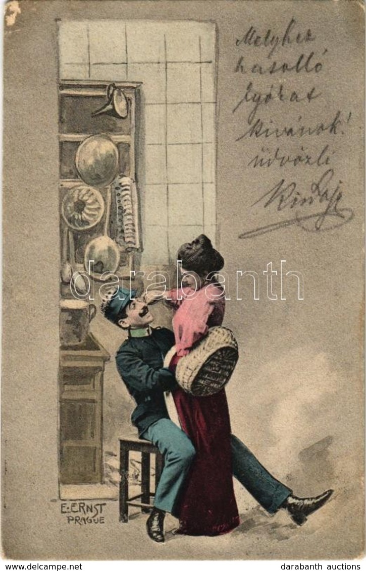 T2/T3 1902 Romantic Couple In The Kitchen. S: E. Ernst - Non Classificati
