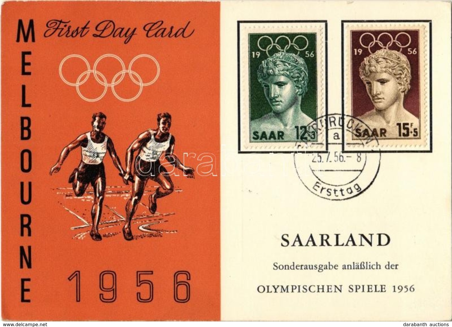 T2/T3 1956 Melbourne - Summer Olympics, First Day Card. Games Of The XVI Olympiad / Olympischen Spiele 1956 (fa) - Non Classificati